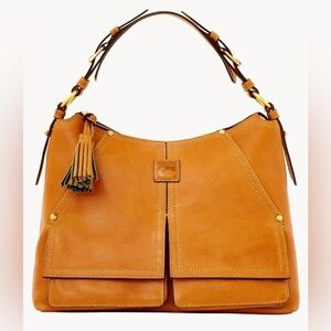 Dooney and Bourke Vintage Florentine Brown Leather Kingston Hobo Bag